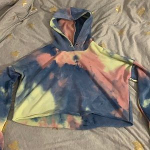 Cropped Tie Dye Hoodie and Shorts